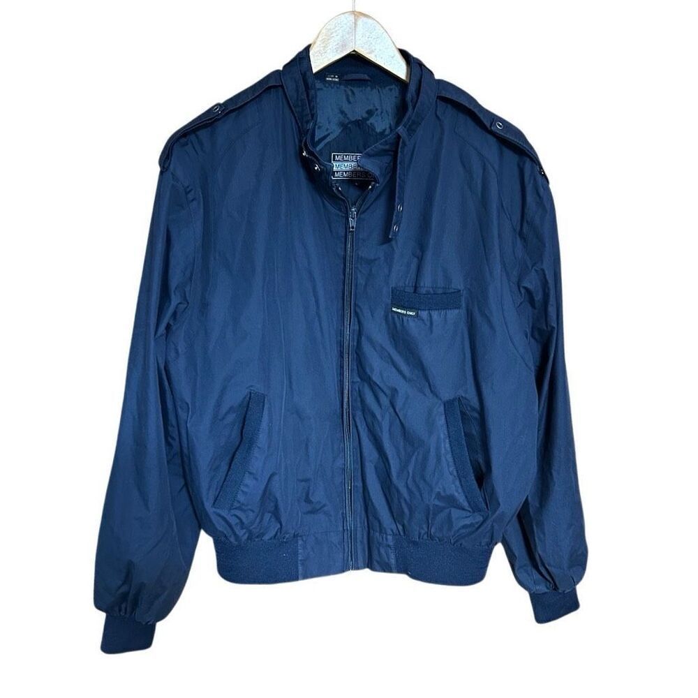 Members Only Navy Size 44 Large Cafe Bomber Jacket